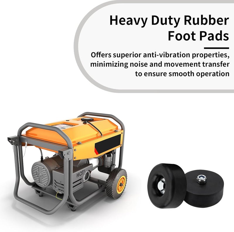 HAVANSIDY 4-Pack Heavy Duty Anti Vibration Rubber Foot for Generators, Pressure Washers, Compressors, Air Compressors, Trailers, Generator Rubber Foot Pads, Thick 1 x 2.5 Inch - Image 2